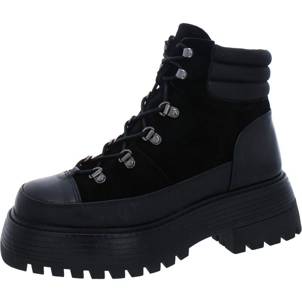 Vince Camuto Black Platform Lace-Up Ankle Boots